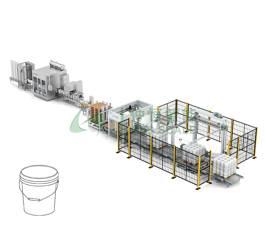 10~30kg塑料圓桶全自動(dòng)灌裝生產(chǎn)線